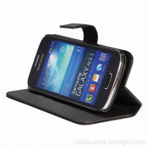 PU Leather Wallet-shaped Mobile Phone Cases for Samsung Galaxy Ace 3 with Stand Function